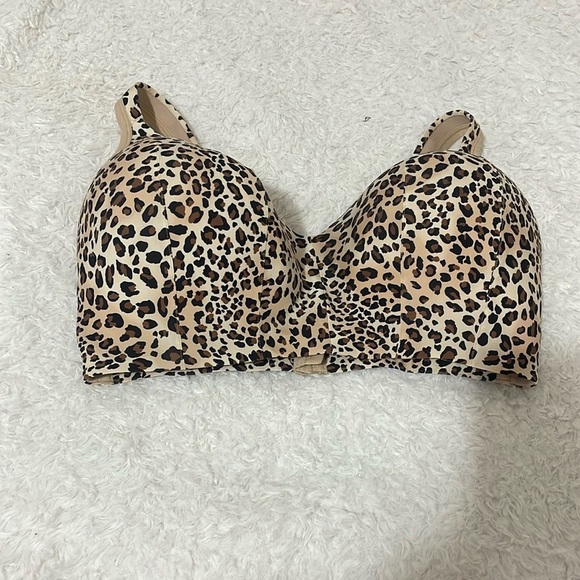 Cacique Brown and Black Leopard Print Wireless Bra - Picture 1 of 13